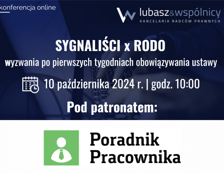 Konferencja SYGNALIŚCI x RODO już w październiku!